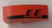 Slope, Curved 3 x 1 with Black Tail and Engine Pattern Model Right (Sticker) - Set 8124
