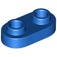 Plate Special 1 x 2 Rounded with 2 Open Studs / Blue