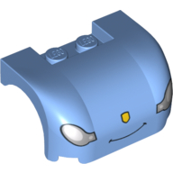 Lego Vehicle Body, Wheel Arch / Mudguard 3 x 4 x 1 2/3 Curved with Front with Headlights, Thin Smile and Nose Print