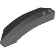 Lego Brick Wedged, Curved 8 x 3 x 2 Open Right / Dark Bluish Gray