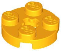 Lego Plate, Round 2 x 2 with Axle Hole / Bright Light Orange