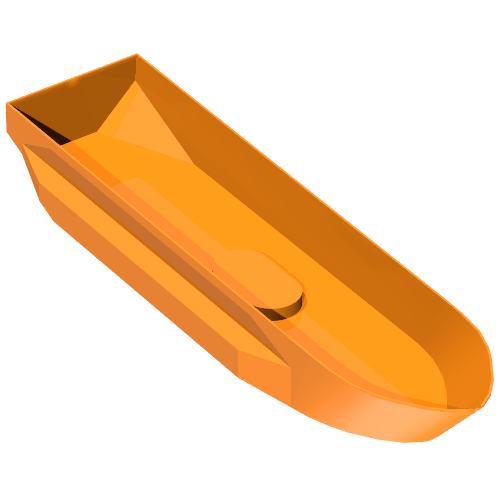 Lego Boat Hull 51 x 12 x 6 with Side Bulges / Orange