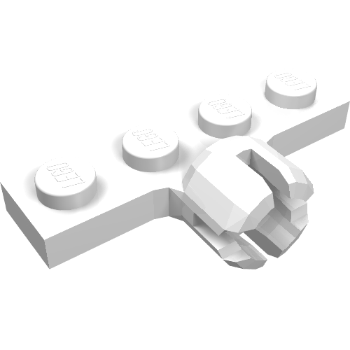 Lego Plate Special 1 x 4 with Towball Socket, Long, 4 Slots / White