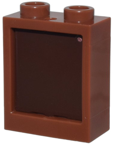 Lego Window 1 x 2 x 2 Flat Front with Dark Brown Glass (60592 / 60601)