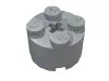 Brick Round 2 x 2 with Axle Hole / Light Bluish Gray