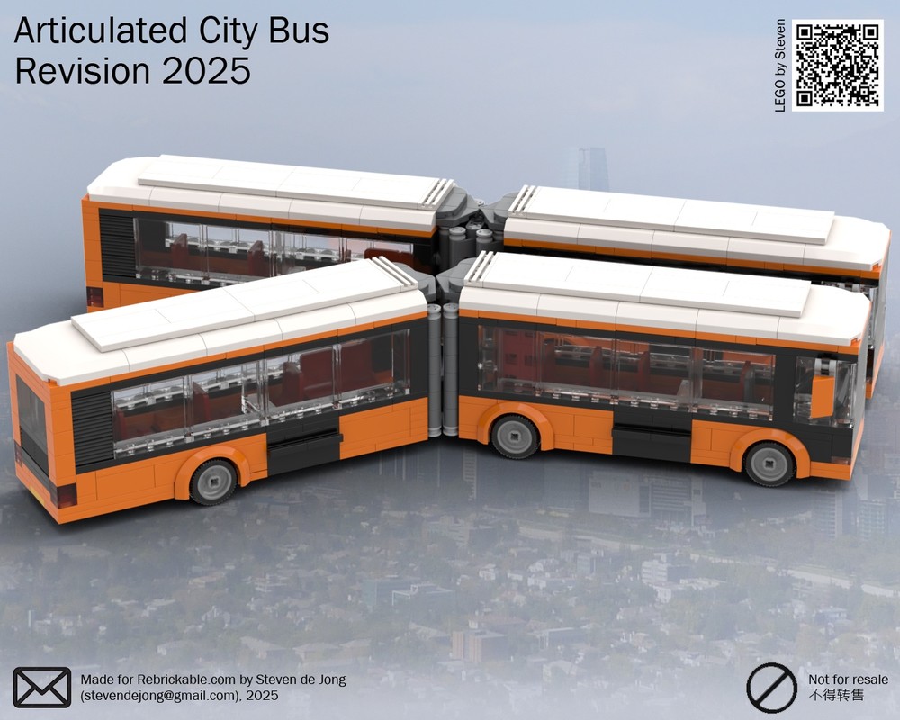 Lego Articulated Bus (City, Orange, 2025 Revision)