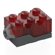 Light Brick 2 x 3 x 1 1/3 with Dark Bluish Gray Base [Red LED] / Trans-Red