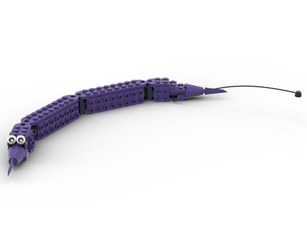 Lego worm on a string