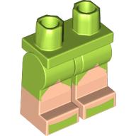 Lego Hips with Lime Legs and Light Nougat Boots Pattern with Lime Shoes Print / Lime