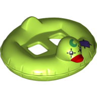 Lego Minifig Hipwear Duck Swim Ring / Floatie / Inflatable with Dark Purple Patch, Green Crescent Moon and Red Bill Print / Lime