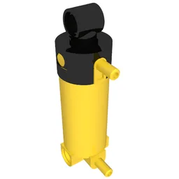 Pneumatic Cylinder with 2 Inlets and Rounded End Medium (48mm) / Yellow