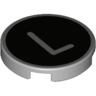 Tile Round 2 x 2 with 'L' on Black Background Print