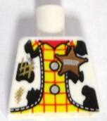 Lego Torso Western Outfit Male with Sheriff Star and Dirt Stains Pattern