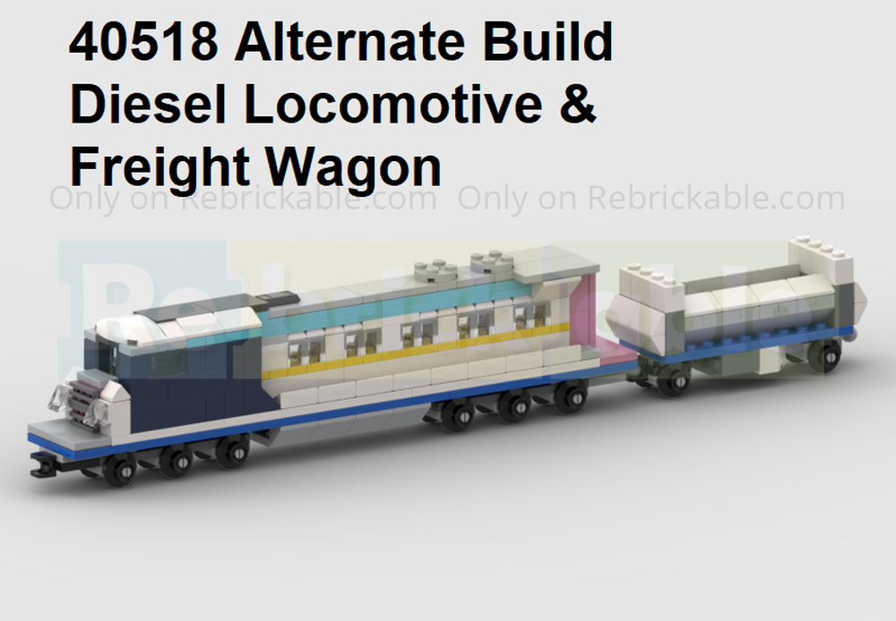 Lego 40518 Diesel Locomotive & Freight Wagon - Alternate Build Of 40518 High Speed Passenger Train Set