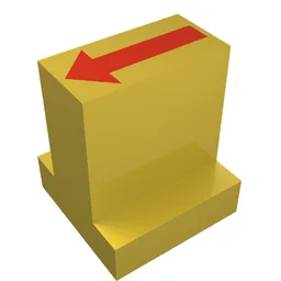 Duplo Brick 2 x 2 x 2 with 1 x 2 Center with Red Straight Arrow Print (Train Track Switching Control) / Yellow