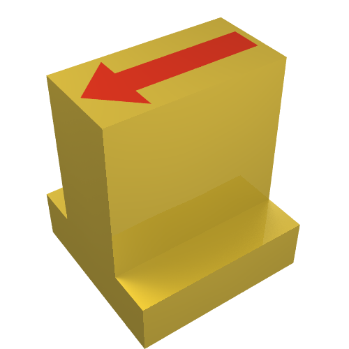 Lego Duplo Brick 2 x 2 x 2 with 1 x 2 Center with Red Straight Arrow Print (Train Track Switching Control) / Yellow