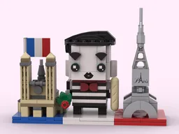 France - Mime Player Eiffel Tower and Notre Dame