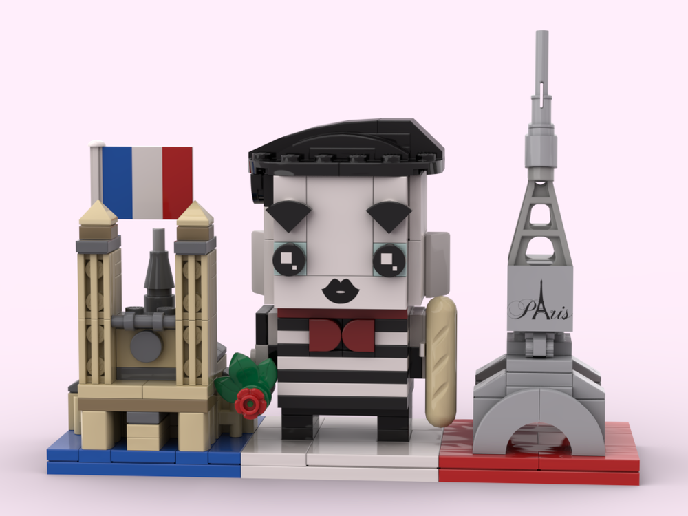 Lego France - Mime Player Eiffel Tower and Notre Dame