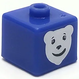 Pen Bead, Square with Polar Bear Print / Dark Purple