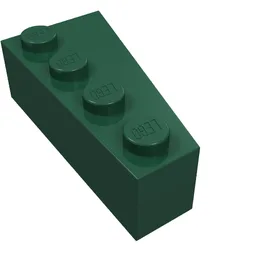 Brick Wedged, Angled 4 x 2 Left / Dark Green