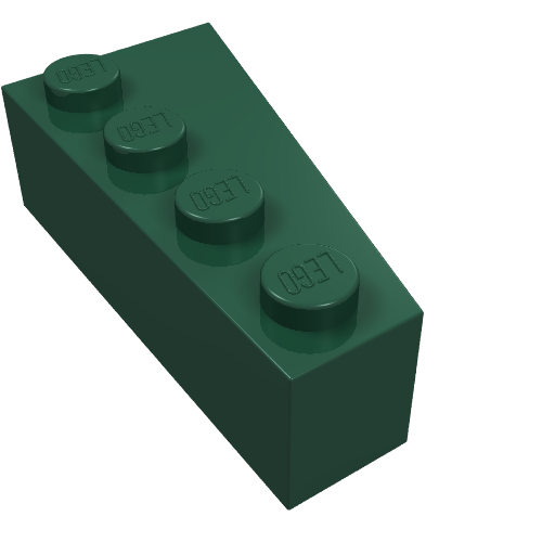 Lego Brick Wedged, Angled 4 x 2 Left / Dark Green