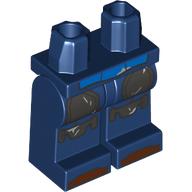 Lego Hips and Dark Blue Legs with Silver/Metal Blue Armor, Reddish brown Toes print / Dark Blue