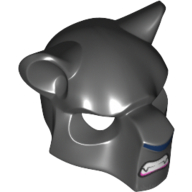 Lego Mask Feline with Dark Blue Nose, Fangs and Gray Fur Print / Black