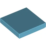 Tile 2 x 2 with Groove / Medium Azure