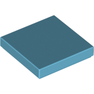 Lego Tile 2 x 2 with Groove / Medium Azure