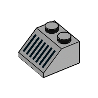 Lego Brick Sloped 45° 2 x 2 with Black Grill Print / Light Bluish Gray