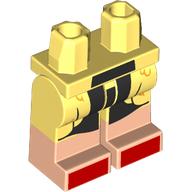 Lego Hips with Bright Light Yellow Legs and Light Nougat Boots Pattern with Fur Coat, Black Dress, Red Shoes print / Bright Light Yellow
