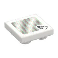 Tile Special 2 x 2 Inverted with Kamek and Barcode Print (Sticker) / White