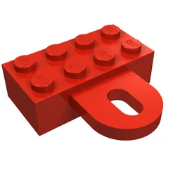 Brick Special 2 x 4 with Coupling, Female / Red