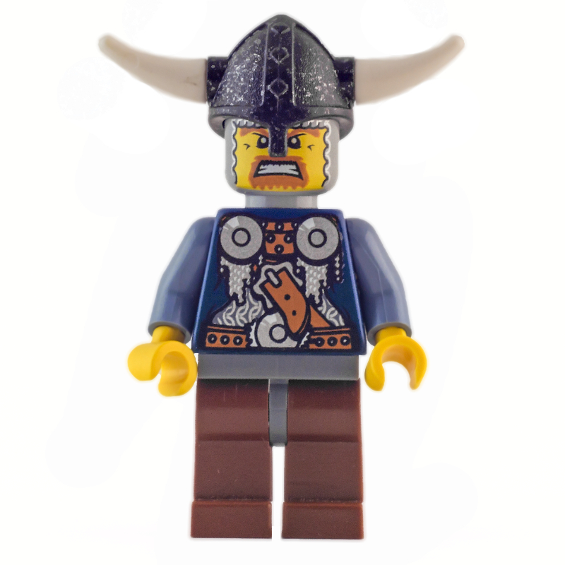 Lego Viking Warrior - Armour, Sand Blue Arms, Reddish Brown Legs