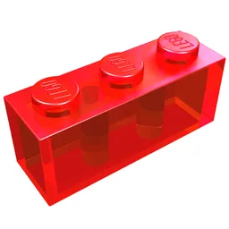 Brick 1 x 3 / Trans-Red