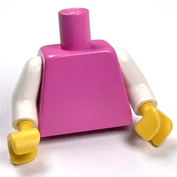 Torso, White Arms, Yellow Hands [Plain] / Medium Dark Pink