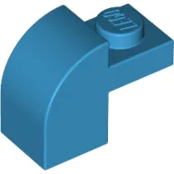 Brick Curved 1 x 2 x 1 1/3 with Curved Top / Dark Azure