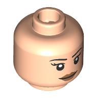 Lego Minifig Head Witch, Dark Orange Lips, Stern Smile/Open Mouth Happy / Light Nougat