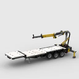 Flatbed trailer with crane