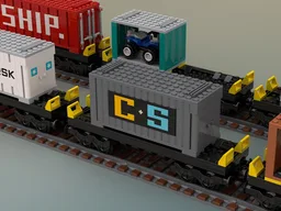Flatbed Car + Shipping Container (24L)