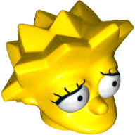 Lego Minifig Head Special, Simpsons, Lisa Simpson - Worried Look / Yellow