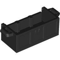 Lego Treasure Chest Bottom with Rear Slots, No Groove / Black