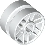 Wheel 14mm D. x 9.9mm with Centre Groove, Fake Bolts and 6 Spokes / White