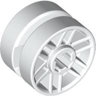 Lego Wheel 14mm D. x 9.9mm with Centre Groove, Fake Bolts and 6 Spokes / White