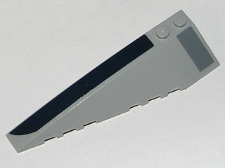 Lego Wedge 10 x 3 Left with Dark Blue and Dark Bluish Gray Boxes Pattern (Stickers) - Set 8036