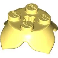 Plant, Leaves, Round 2 x 2 x 2/3 with + Axle Hole and 4 Leaf Extensions / Bright Light Yellow