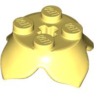 Lego Plant, Leaves, Round 2 x 2 x 2/3 with + Axle Hole and 4 Leaf Extensions / Bright Light Yellow