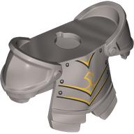 Lego Minifig Neckwear Armor Breastplate with Pauldrons and Gold/Black Lines print / Flat Silver