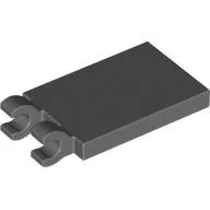 Tile Special 2 x 3 with 2 Clips without Tab between Clips / Dark Bluish Gray
