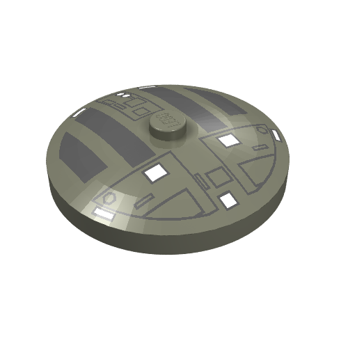 Lego Dish 4 x 4 Inverted [Radar] with TIE Hatch Print / Dark Gray